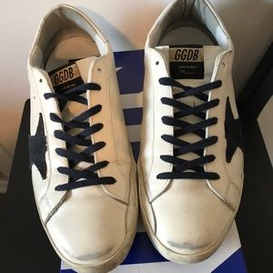 Golden Goose White & Navy Superstar